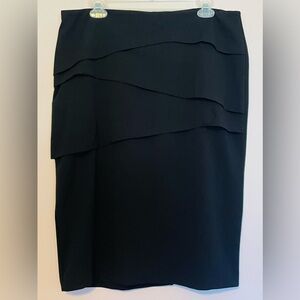 Layered black skirt XL elastic waist